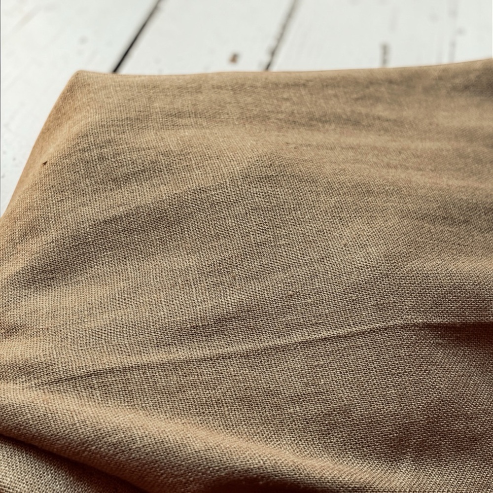 A New Day Linen Blend Cropped Pants Tan Wide Leg Pull On Size 10 Short - Picture 11 of 11